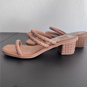 Dolce Vita Rye Studded Tan Block Heel Sandals